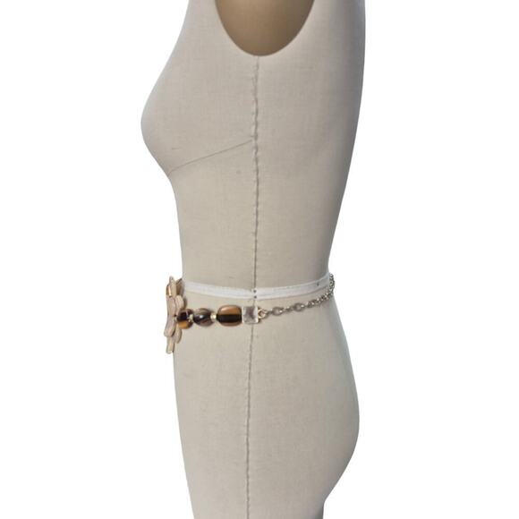 Chicos Chunky Stone & Resin Mixed Media Statement Chain Belt, OS 52 inches - Picture 3 of 6